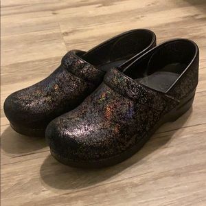 iridescent nursing clogs